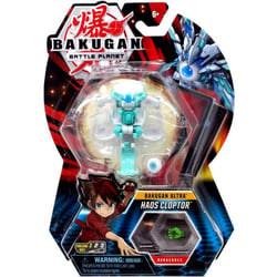 Bakugan ultra battle planet : haos cloptor avec carte - boule blanche - spin master 20119408