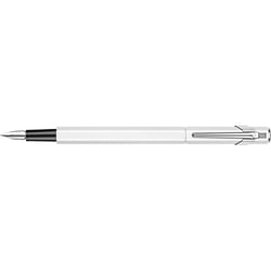 Stylo plume - Blanc - Métal - Plume moyenne - Rechargeable - Caran d'Ache - 849