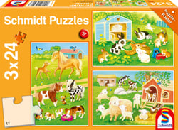 Puzzle 24 pièces - 3 Puzzles - Mes Amis de la Ferme - Schmidt Spiele