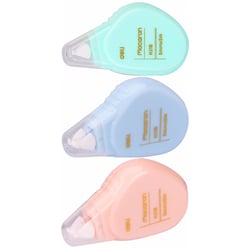 Ruban correcteur DELI Macaron - Lot de 3 - 5 mm x 5 m - Capuchon - Couleurs pastel aléatoires