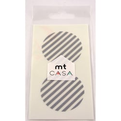 Masking Tape - Masking Tape MT Casa Seal Sticker rond en washi Rayé argent