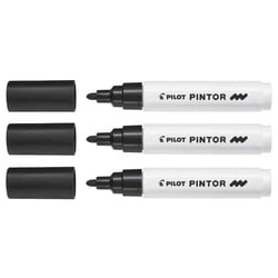 Lot de 3 marqueurs permanents à pigment pointe ogive moyenne - PILOT Pintor - Noir