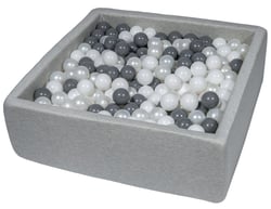 Piscine à balles pour enfant, 90x90 cm, Aire de jeu + 450 balles blanc, perle, gris - Velinda