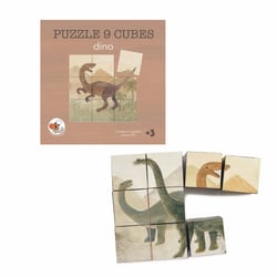 Puzzle cube dinosaure en bois - Egmont Toys - Beige