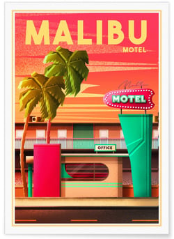 Affiche Malibu Motel | A3 : 29,7x42cm