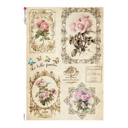 1 feuille de papier de riz 32 x 45 cm découpage collage Paper Designs TABLEAUX DE FLEUR VINTAGE 0329XL