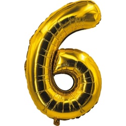 Ballon aluminium - 30 cm - or - chiffre 6