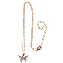 Collier papillon en strass