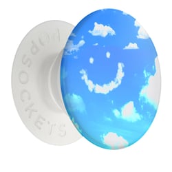 PopSockets Pop Grip pour Smartphones Standard au Design Ciel d'Azur Blanc / Bleu