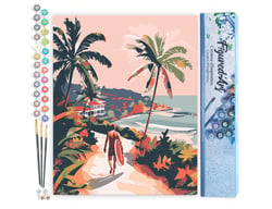 Peinture par Numéro Figured'Art - Promenade côtière - Kit de Loisir Créatif DIY Numéro d'Art Complet - 40x50cm sans châssis en bois