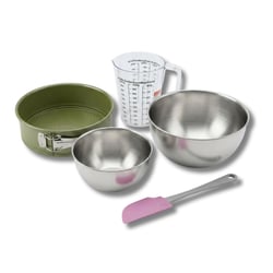 Set pâtisserie avec moule à manqué 20 cm revêtement cire de carnauba, 2 bols à mixer, verre mesureur et spatule Zenker