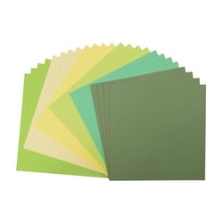 Papier cartonné texturé Florence - Assortiment Vert - 24 feuilles - 30,5 x 30,5 cm - 216 g/m²