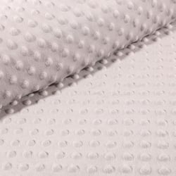 Tissu Doudou Ultra doux Pois Gris argent