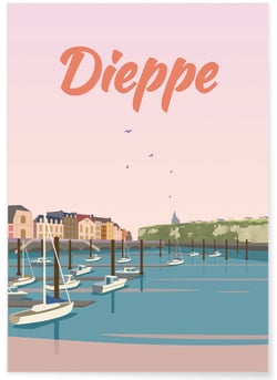 Affiche ville Dieppe | A3 : 29,7x42cm