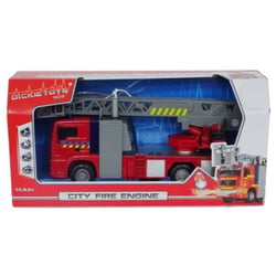 Camion de pompier grande echelle man sonore et lumineux 30 cm - dickie toys sos