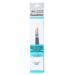 Assortiment 3 Pinceaux Manche Court Rond N°2/N°4/N°6 - Winsor Et Newton