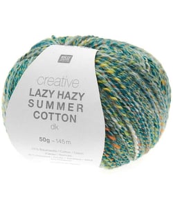 Pelote de coton à tricoter Creative LAZY HAZY SUMMER COTTON - Rico Design 025 Emeraude Vert