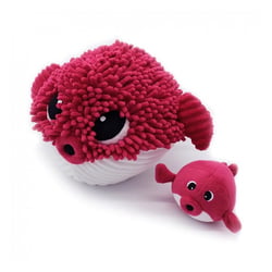 Peluche Gobetou le poisson globe maman et son bébé Betterave Les Ptipotos - Les Déglingos