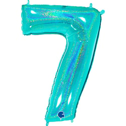 Ballon Géant Chiffre 7 Holographique Tiffany (102 cm)