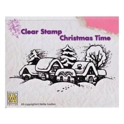Tampon transparent scrapbooking Nellie's choice VILLAGE SOUS LA NEIGE 009