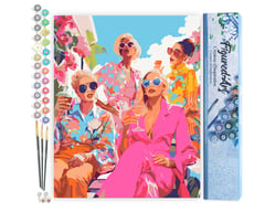 Peinture par Numéro Figured'Art Réunion de Divas - Activité Manuelle Kit de Loisir Créatif DIY Numéro d'Art Complet - 40x50cm sans châssis en bois
