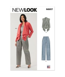 Patron New Look 6817 - Gilet drapé, veste et pantalon taille n°FR 38-50