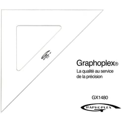 Graphoplex - Equerre 45° 3 bords anti-taches 37 cm