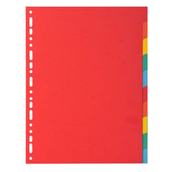 Intercalaires carte 220g 10 positions - A4 - Couleurs assorties - x 25 - Exacompta