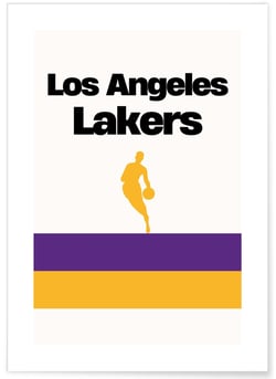 Affiche Los Angeles Lakers - Design minimaliste | A3 : 29,7x42cm