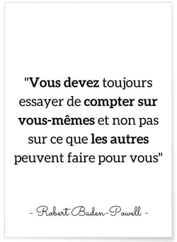 Affiche citation Robert Baden-Powell 'Vous devez toujours essayer...' | A3 : 29,7x42cm