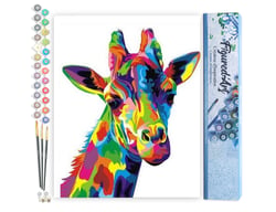 Peinture par Numéro Figured'Art - Girafe Pop Art - Kit de Loisir Créatif DIY Numéro d'Art Complet - 40x50cm sans châssis en bois