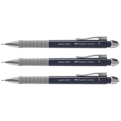 Lot de 3 porte-mines FABER-CASTELL Apollo - Mine 0,7 mm - Bleu foncé