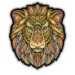 Le Lion Majestueux - Puzzle en bois - Boite en carton