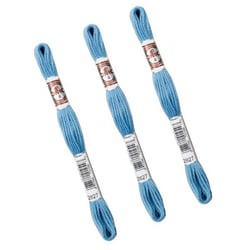 Lot de 3 échevettes 10m DMC Fil retors mat canevas tapisserie 100% coton bleu 2827