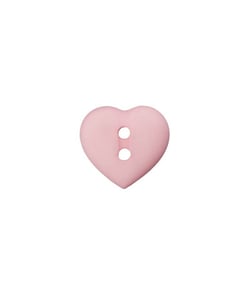 Carte de 4 boutons Coeur 2 trous 12mm - Union Knopf Rose Clair