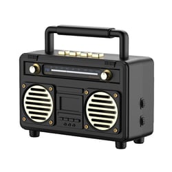 Enceinte Bluetooth Rétro USB Radio FM Sans Fil Portable Noir 3W Puissant YONIS