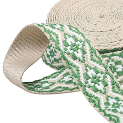 Sangle ethnique 38mm vert vif au mètre
