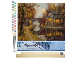 Peinture par Numéro Figured'Art - Retraite et tranquilité - Kit de Loisir Créatif DIY Numéro d'Art Complet - 40x50cm toile roulée + châssis en bois à monter