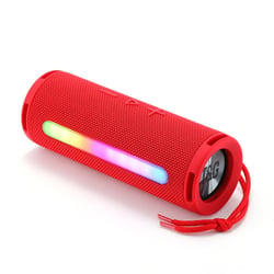 Enceinte Bluetooth Portable 3D Stéréo Subwoofer Avec Lumière RGB Support FM TF Card Rouge YONIS