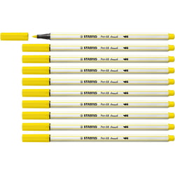 Lot de 10 Feutre pinceau Pen 68 brush, jaune citron STABILO