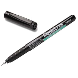 Lot de 12 marqueurs permanents pointe extra fine - PENTEL - Noir - GREEN-LABEL NMF50