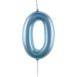 Bougie Chiffre 0 - Bleu Ciel