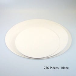 250 Supports à gâteaux rond coloris blanc - 20 cm