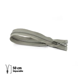 Fermeture éclair Z54 - moulée 6mm Séparable - 50 cm