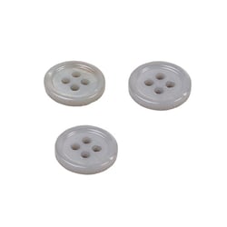 Bouton rond coquillage 4 trous 11mm gris cendre