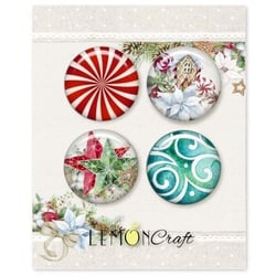 4 badges métal décoration embelissement scrapbooking Lemoncraft THIS CHRISTMAS 577