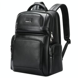 Sac À Dos Ordinateur Grande Capacité Cuir Véritable Avec Ports USB Type-C YONIS