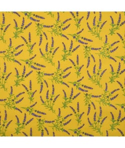 Tissu coton bouquet de lavande de 150 cm de largeur Jaune vendu par 50 cm