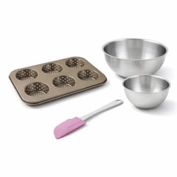 Set de 4 ustensiles de pâtisserie moule à gâteaux bol et spatule pâtisserie Zenker Mojave Gold