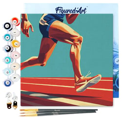 Mini Peinture par Numéros Figured'Art 20x20cm avec cadre Affiche sportive Athlétisme - Petit Format